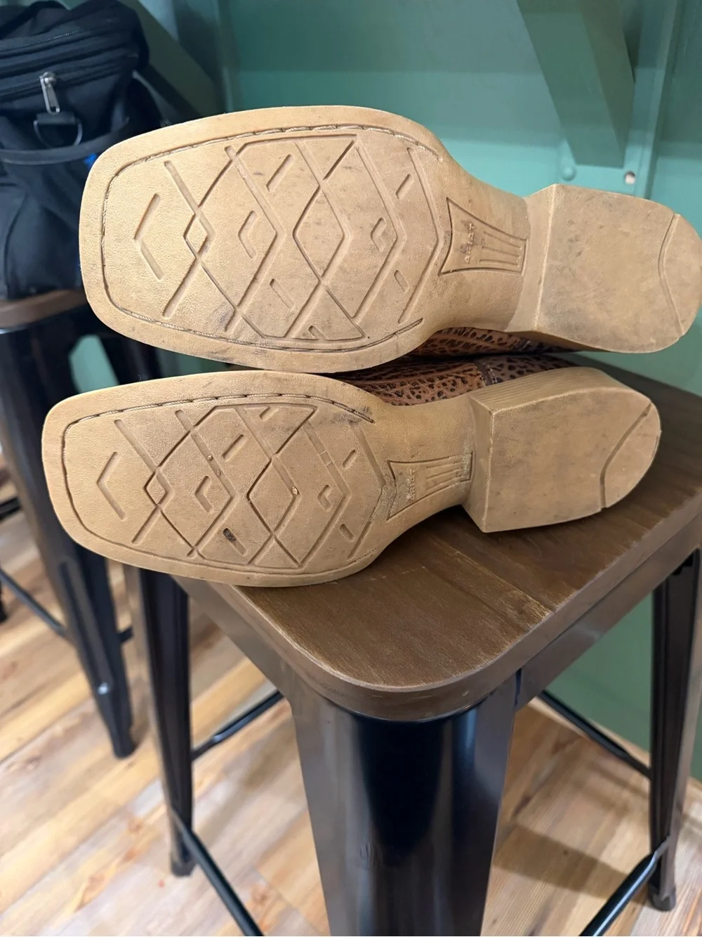 Ariat Brown Leather Square Toe Cowboy Boots